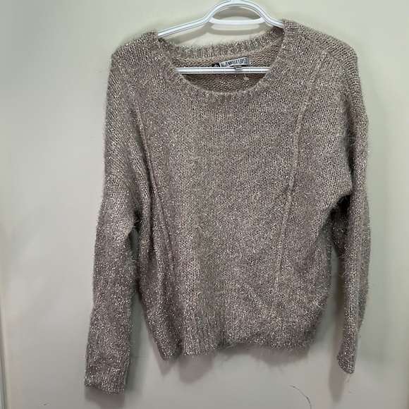 Jennifer Lopez Fuzzy Glitter Metallic Sweater Size Petite Large - Picture 4 of 9
